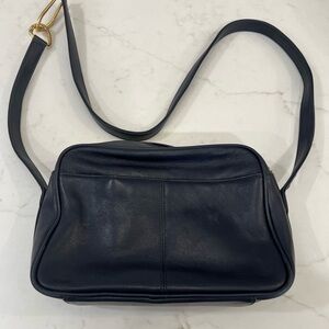Vintage Jennifer Moore Navy leather Crossbody Bag